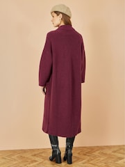 Yumi Red Knitted Maxi Cardigan With Pockets - Image 4 of 4