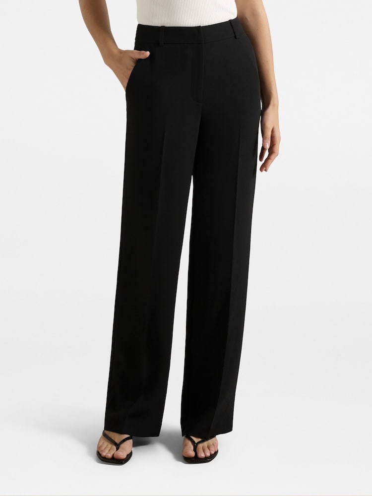 Forever New Black Dahlia Straight Leg Trousers - Image 1 of 5