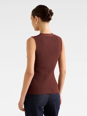 Forever New Brown Ivy Pointelle Waistcoat - Image 2 of 5