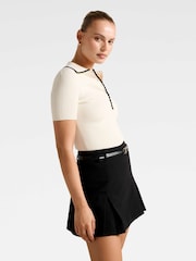 Forever New Cream Reagan Contrast Trim Polo Top - Image 4 of 5