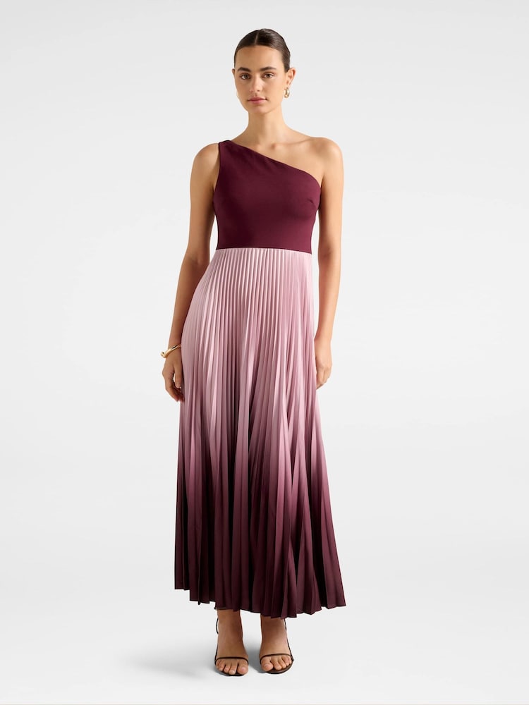 Forever New Pink Olena One Shoulder Pleated Midi Dress - Image 1 of 4 Forever New Pink Olena One Shoulder Pleated Midi Dress - Image 1 of 4