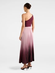 Forever New Pink Olena One Shoulder Pleated Midi Dress - Image 2 of 4