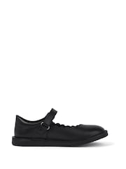 Kickers Black Junior Girls Adlar MJ Scallop Leather Shoes - Image 2 of 6