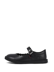 Kickers Black Junior Girls Adlar MJ Scallop Leather Shoes - Image 3 of 6