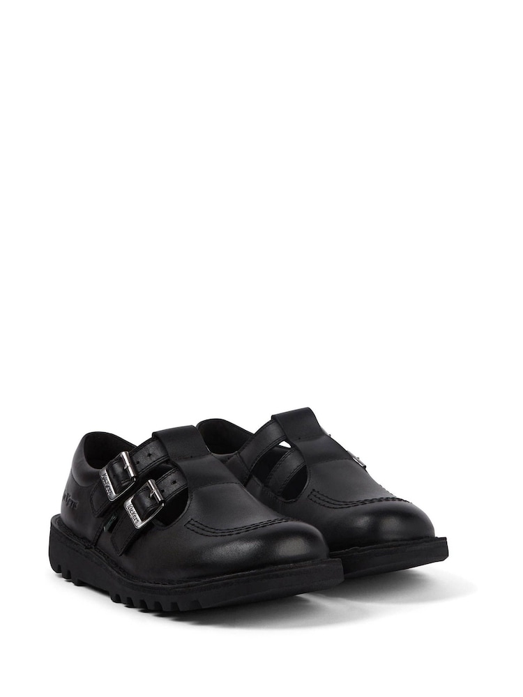Kickers Black Adult Womens Kick T Double Leather Shoes - Image 1 of 6 Kickers Black Adult Womens Kick T Double Leather Shoes - Image 1 of 6
