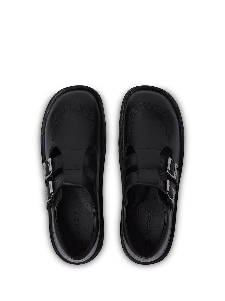 Kickers Black Adult Womens Kick T Double Leather Shoes - Image 6 of 6 Kickers Black Adult Womens Kick T Double Leather Shoes - Image 6 of 6