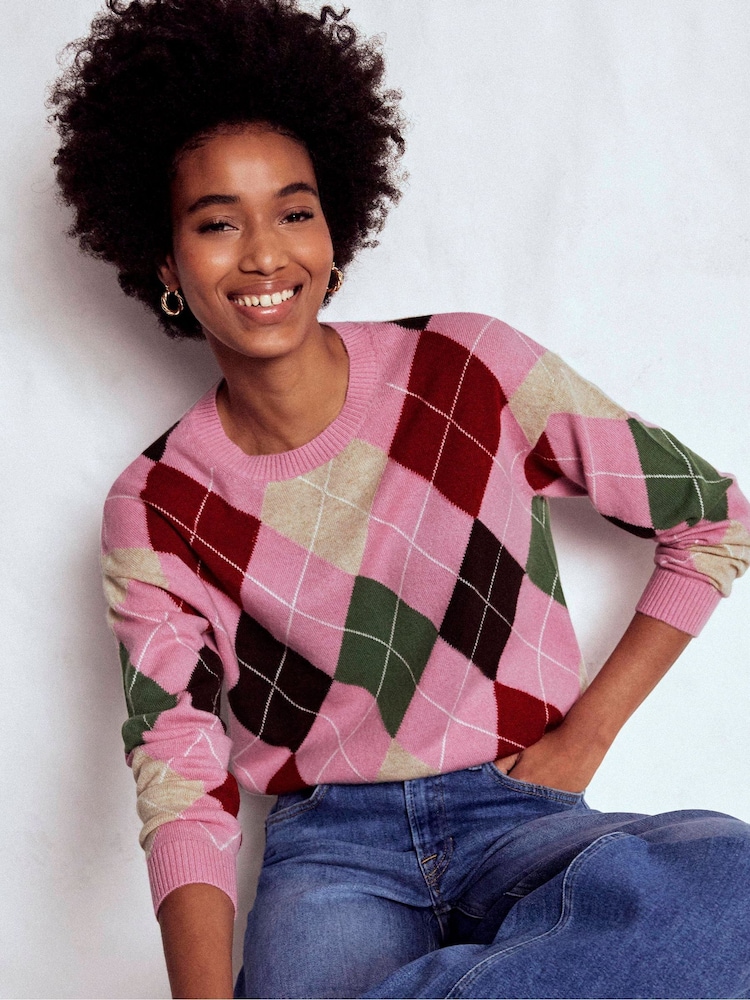 Boden Pink Lydia Cashmere Jumper - Image 1 of 6 Boden Pink Lydia Cashmere Jumper - Image 1 of 6