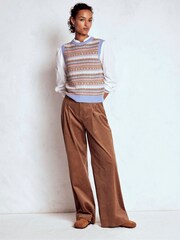 Boden Cream Edie Fair Isle Tank Top - Image 4 of 8