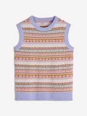 Boden Cream Edie Fair Isle Tank Top - Image 7 of 8