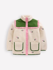 Boden Cream Pretty Borg Mix Jacket - Image 1 of 4