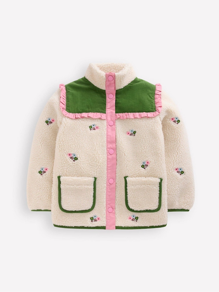 Boden Cream Pretty Borg Mix Jacket - Image 1 of 4 Boden Cream Pretty Borg Mix Jacket - Image 1 of 4