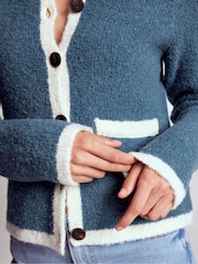 Boden Blue Holly Boucle Knitted Jacket - Image 2 of 7