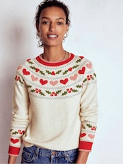 Boden Cream Edie Fair Isle Jumper - Image 2 of 6