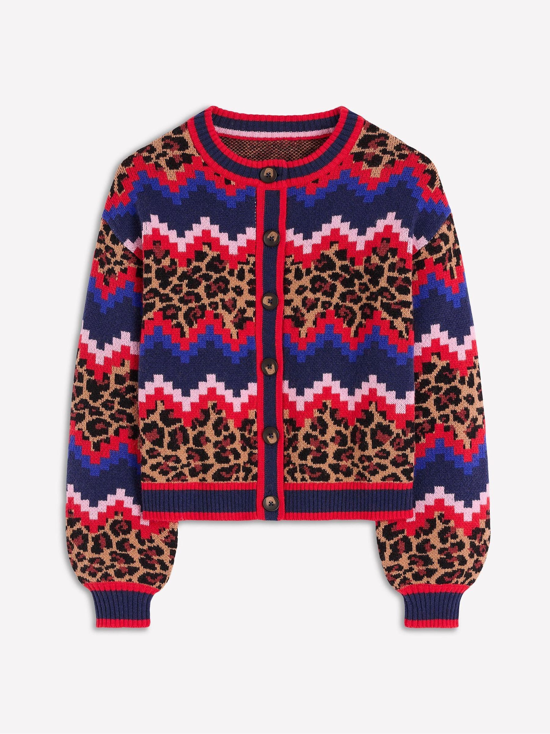 Buy Boden Red Abi Jacquard Cardigan from Next USA