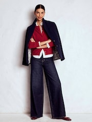 Boden Red Eva Cashmere Crew Cardigan - Image 4 of 7