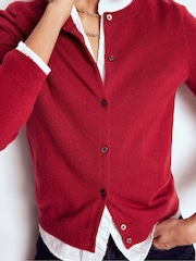 Boden Red Eva Cashmere Crew Cardigan - Image 5 of 7