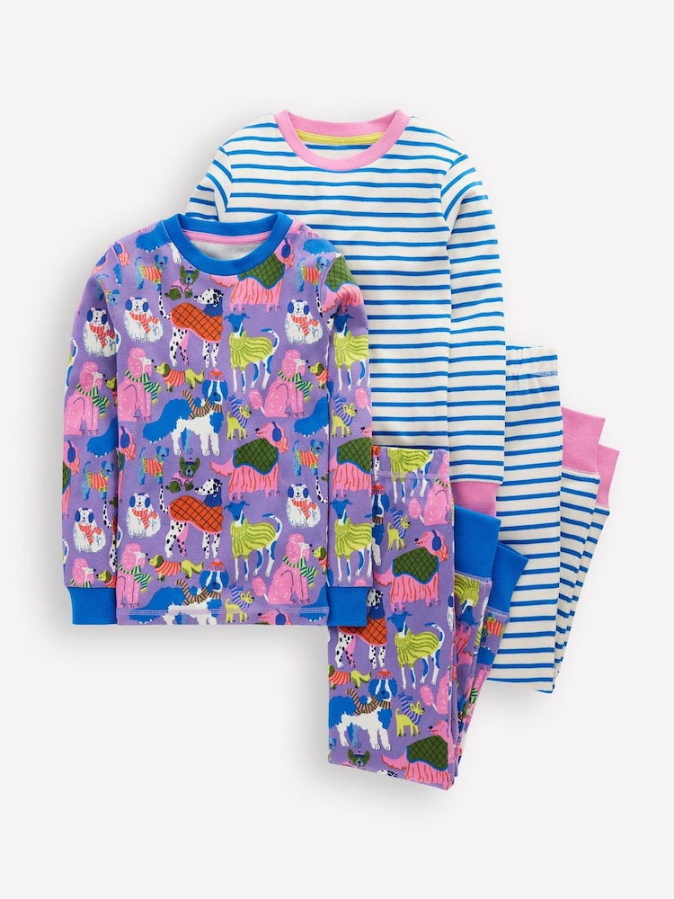 Boden Blue Twin Pack Snug Pyjamas - Image 1 of 3