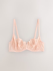 Mauve/Peach/Blue Non Pad Balcony Lace Bras 3 Pack - Image 4 of 6