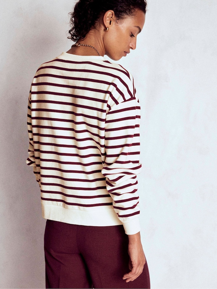Boden Purple Button Detail Sweatshirt - Image 2 of 5