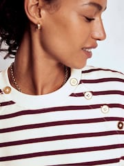 Boden Purple Button Detail Sweatshirt - Image 4 of 5