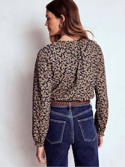 Boden Brown Isla Long Sleeve Jersey Shirt - Image 3 of 5