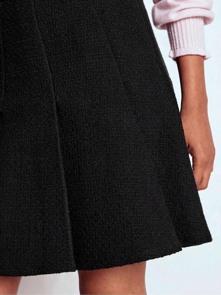 Boden Black Flippy Textured Skirt - Image 2 of 5