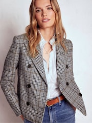 Boden Grey Boxy Double Breasted Blazer - Image 1 of 6