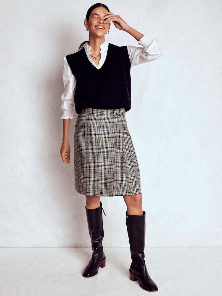 Boden Blue Helen Wool Kilt Skirt - Image 1 of 7 Boden Blue Helen Wool Kilt Skirt - Image 1 of 7