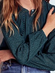 Boden Blue Eden Broderie Jersey Shirt - Image 2 of 5