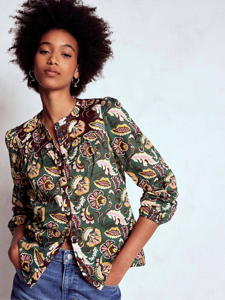 Boden Green Corrine Cotton Top - Image 1 of 5
