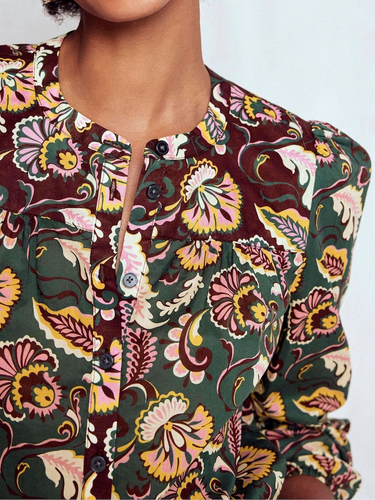 Boden Green Corrine Cotton Top - Image 2 of 5