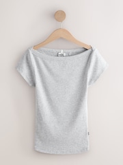 self. Black/Grey Boat Neck T-Shirts 2 Pack - Image 2 of 10