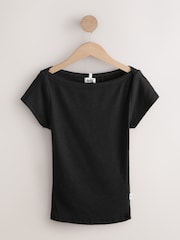 self. Black/Grey Boat Neck T-Shirts 2 Pack - Image 3 of 10