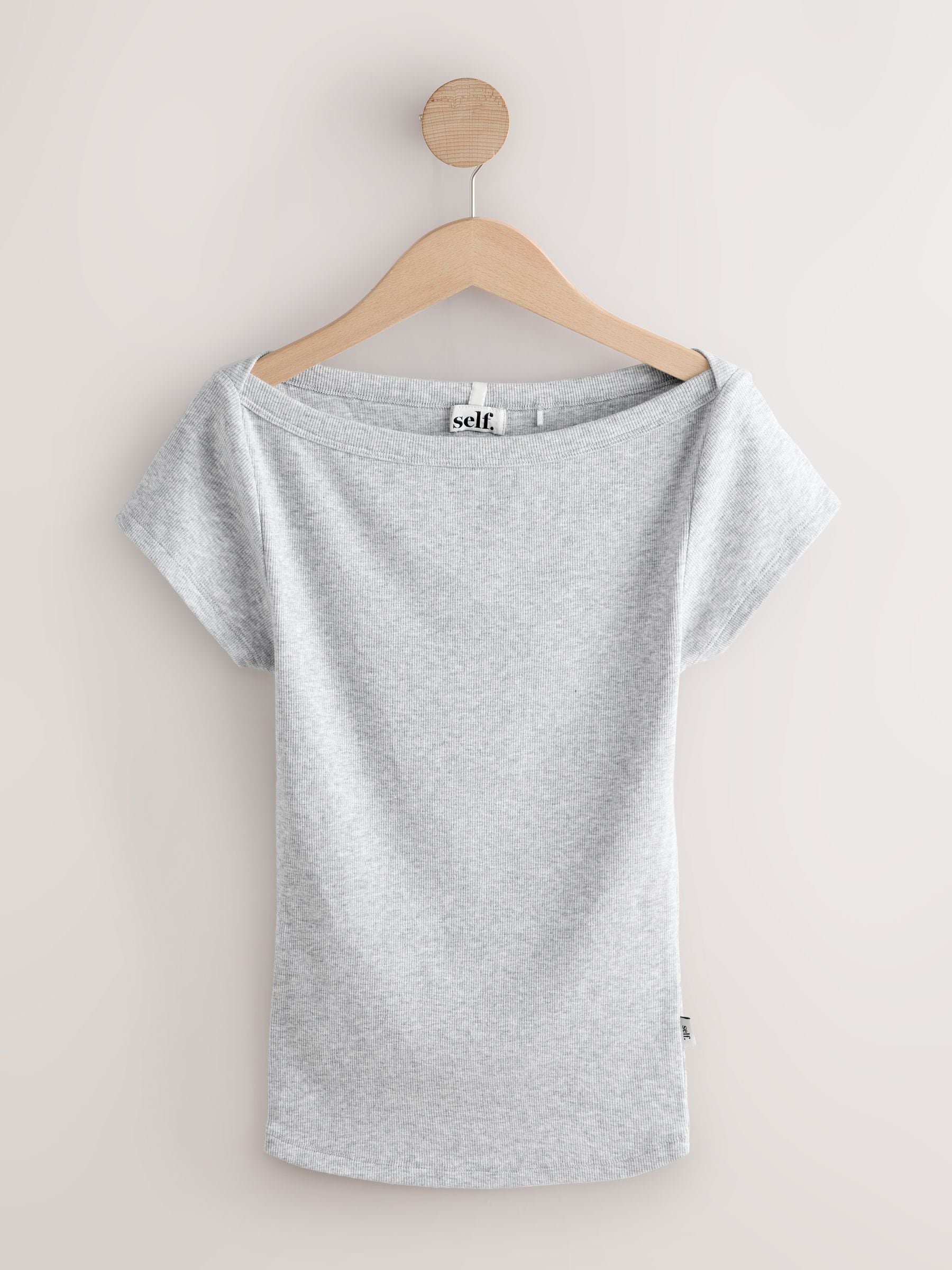 Buy self. Black/Grey Boat Neck T-Shirts 2 Pack from Next Romania