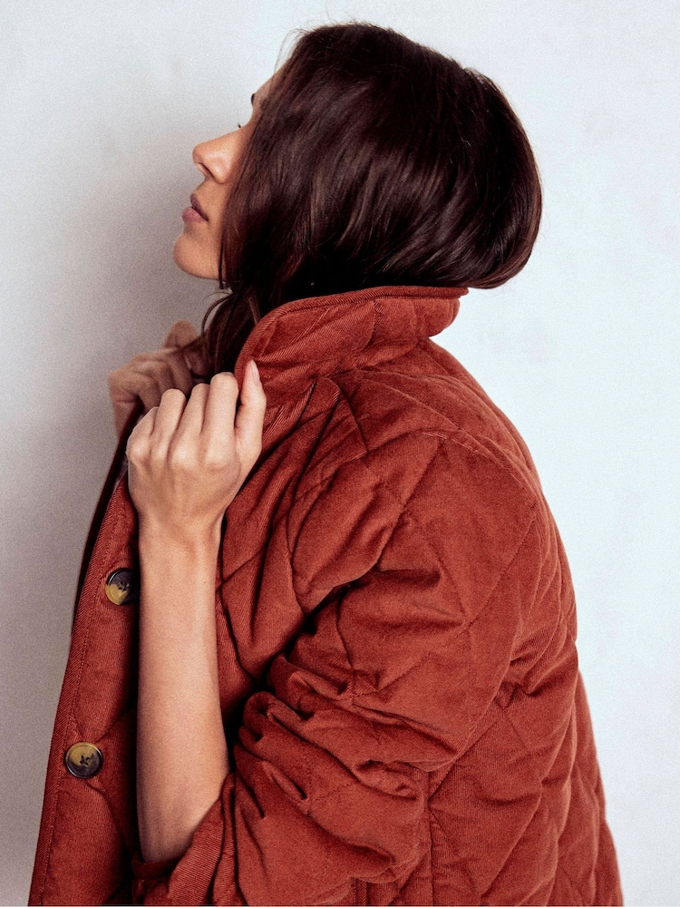 Boden Red Fitzrovia Quilted Cord Jacket - Image 2 of 6 Boden Red Fitzrovia Quilted Cord Jacket - Image 2 of 6