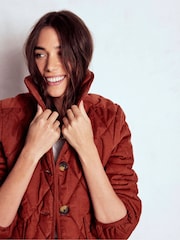 Boden Red Fitzrovia Quilted Cord Jacket - Image 5 of 6