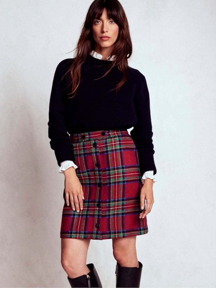 Boden Red Cecelia Wool Skirt - Image 1 of 5 Boden Red Cecelia Wool Skirt - Image 1 of 5
