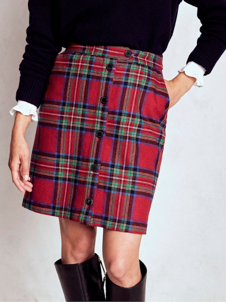 Boden Red Cecelia Wool Skirt - Image 2 of 5 Boden Red Cecelia Wool Skirt - Image 2 of 5