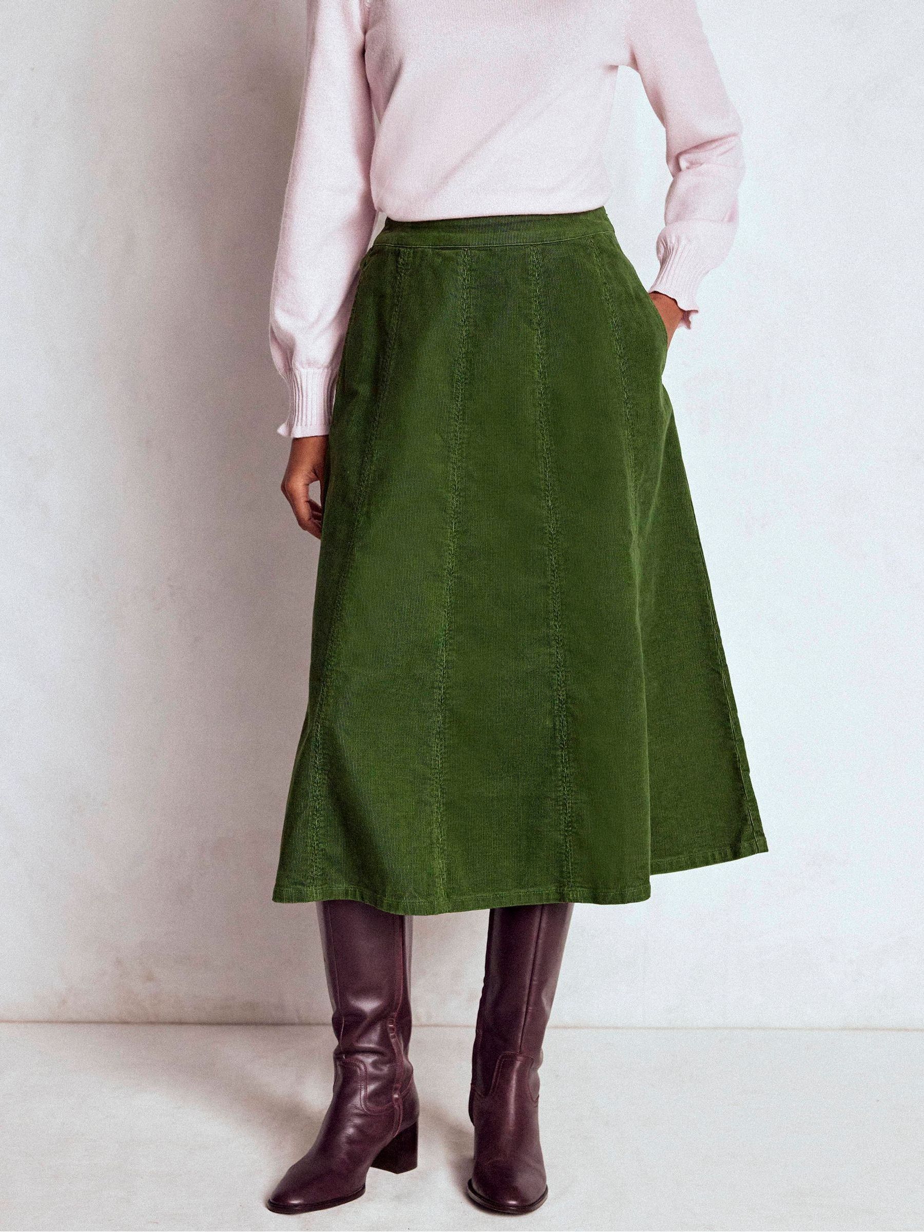 Buy Boden Green Joy Cord Midi Skirt from Next USA