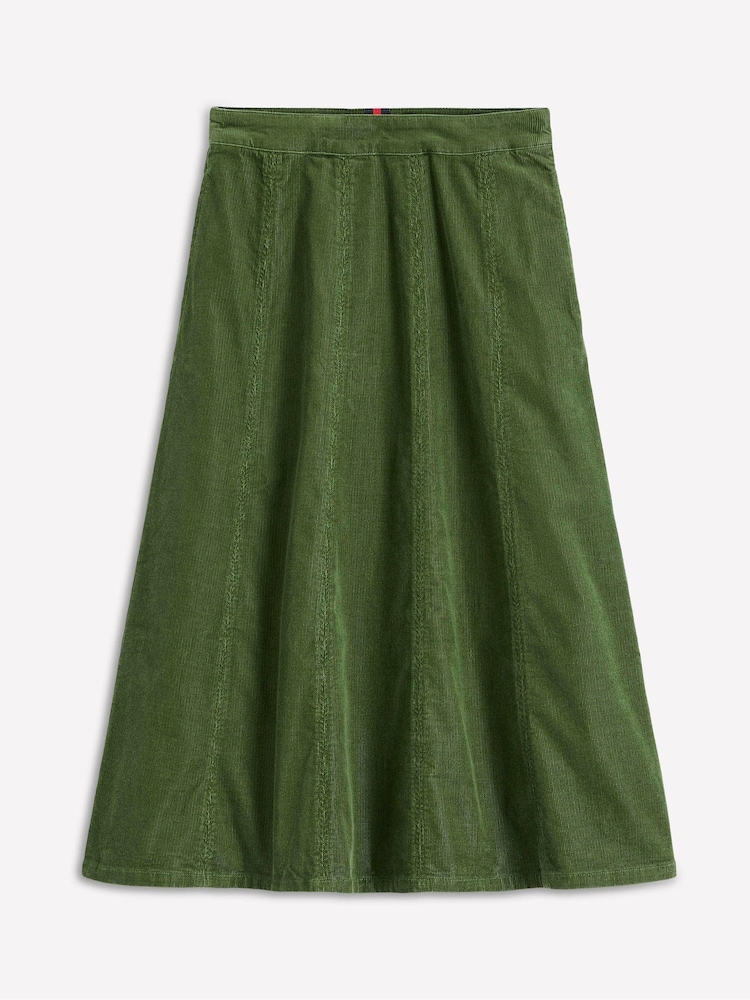 Boden Green Joy Cord Midi Skirt - Image 5 of 5
