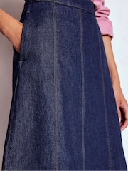 Boden Blue Joy Panelled Denim Skirt - Image 2 of 5