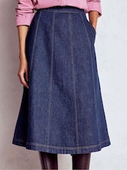 Boden Blue Joy Panelled Denim Skirt - Image 4 of 5