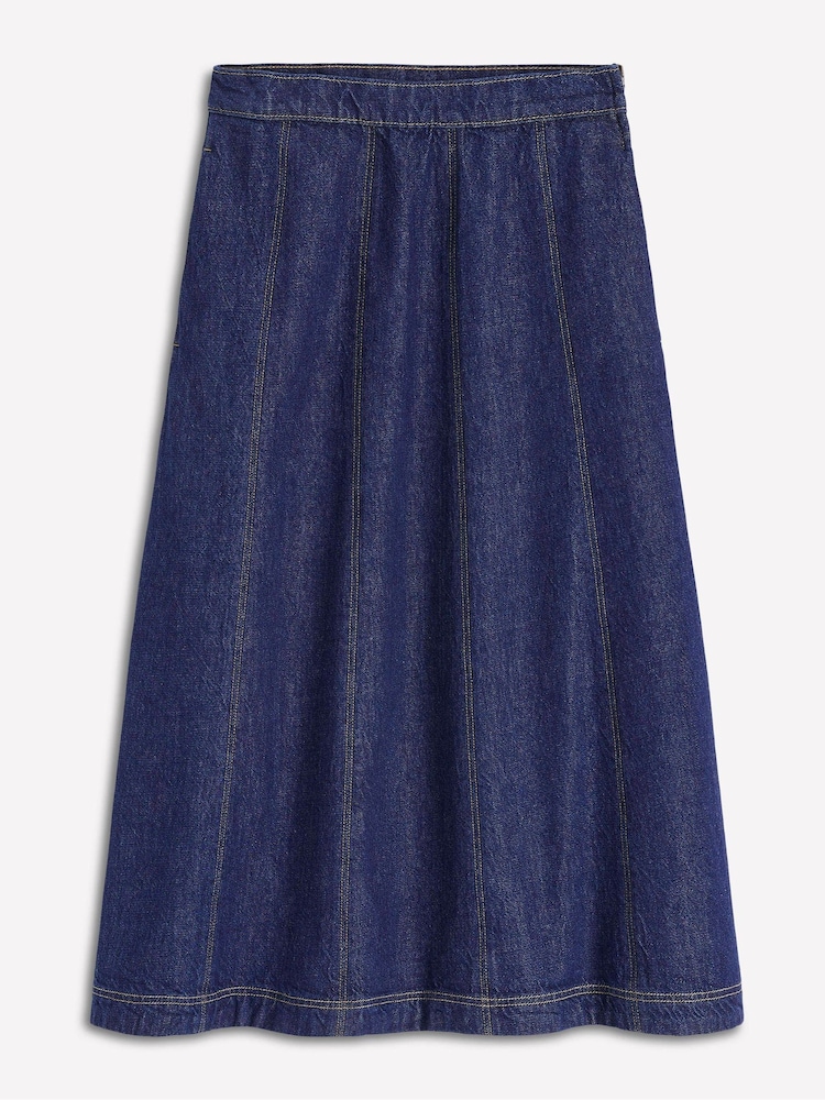 Boden Blue Joy Panelled Denim Skirt - Image 5 of 5