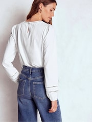 Boden White Flo Trim Detail Top - Image 3 of 5