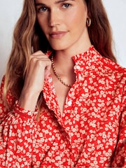 Boden Red Helena Cotton Top - Image 2 of 5