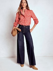 Boden Red Helena Cotton Top - Image 4 of 5