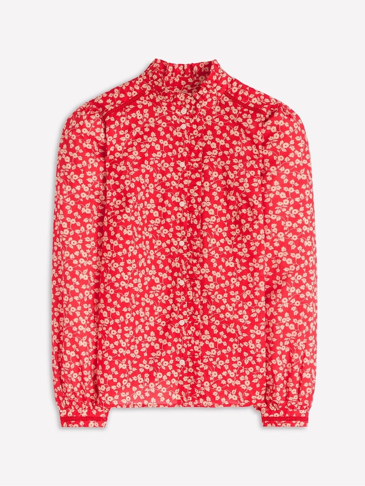 Boden Red Helena Cotton Top - Image 5 of 5