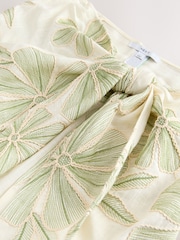 Green/Cream Floral Embroidered Sarong - Image 6 of 7
