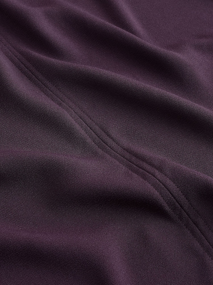 بنفسجي برقوقي - بلوزة ياقة سبعة بكم طويل - صورة 2 من 3