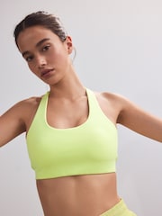 Yellow T-Back Medium Impact Sports Bra - Image 1 of 8